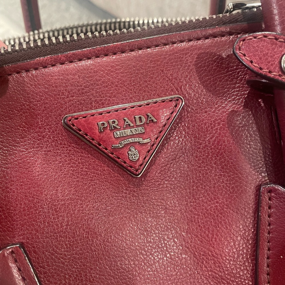 Prada Burgundy Leather Satchel - Picture 4 of 10
